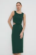 Sukienki - Patrizia Pepe sukienka kolor zielony midi prosta - miniaturka - grafika 1