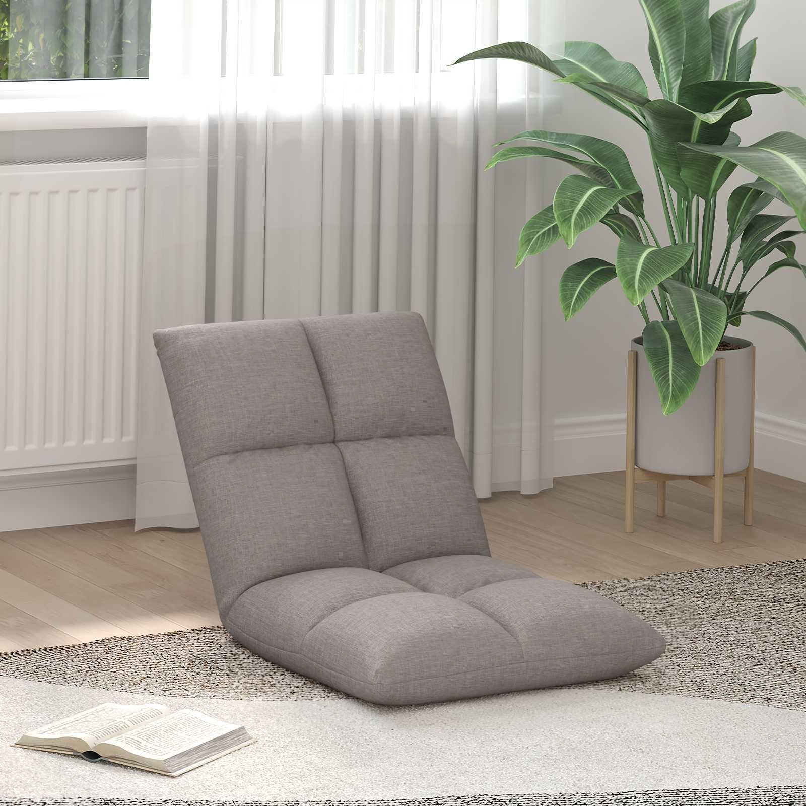 vidaXL vidaXL Krzesło na podłogę Ciemnoszary 50 x 61 x 57 cm tkanina