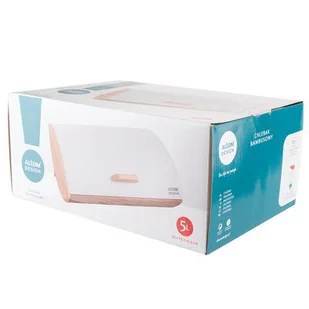 Chlebak bambusowy z nierdzewną pokrywą 35 x 25 x 15,5 cm biały - Chlebaki - miniaturka - grafika 1