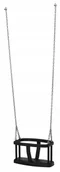 Place zabaw - Huśtawka gumowa kubełkowa - czarna - Certyfikat - łańcuch stal nierdzewna - miniaturka - grafika 1