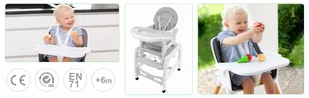Fotelik krzesełko do karmienia 3w1 bujany fotel krzeseło ze stoliczkiem ECOTOYS - Akcesoria do karmienia - miniaturka - grafika 8