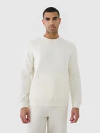 Bluzy męskie - 4F Bluza dresowa nierozpinana bez kaptura męska - beżowa XXL - miniaturka - grafika 1