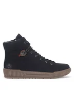 Botki damskie - Rieker Botki N0730-00 Czarny - miniaturka - grafika 1