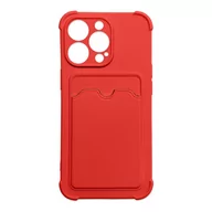 Portfele - Card Armor Case etui pokrowiec do iPhone 12 Pro Max portfel na kartę silikonowe pancerne etui Air Bag czerwony - miniaturka - grafika 1