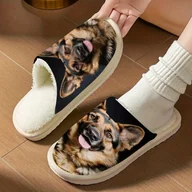 Kapcie męskie - KAPCIE CIEPŁE psy pieski OWCZAREK NIEMIECKI K9 na prezent ocieplane 39 - miniaturka - grafika 1