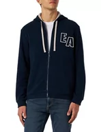 Bluzy męskie - Emporio Armani Męska bluza z kapturem z polaru, morski, XL - miniaturka - grafika 1