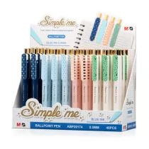 M&G Długopis automatyczny Simple Me, 0.5mm, niebieski, 40 sztuk - Długopisy - miniaturka - grafika 1