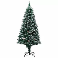 Choinki - vidaXL Sztuczna choinka z szyszkami i białym śniegiem, 180 cm - miniaturka - grafika 1
