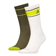 Skarpetki męskie - Scotch & Soda Męskie skarpety sportowe w paski, 2 sztuki, biały/zielony., 39 EU - miniaturka - grafika 1