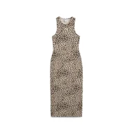 Sukienki - Damska Sukienka PUMA LEO LUXE SLIM AOP DRESS 63233991 – Brązowy - miniaturka - grafika 1