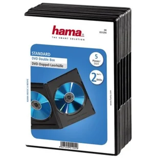 Hama PUDELKO PODWOJNE DVD CZARNE -5PAK 51294 - Pudełka i akcesoria na płyty CD - miniaturka - grafika 1
