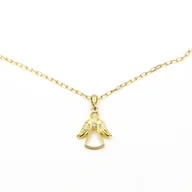 Naszyjniki - Naszyjnik Anioł z Cyrkonią, Srebro p.925 Złocone Czystym Złotem - miniaturka - grafika 1