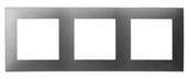 Gniazdka elektryczne - Ospel Szafir szary mat ramka potrójna - miniaturka - grafika 1