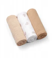 Pieluchy - BABY ONO 828/02 PIELUSZKI muślinowe marszczone super miękkie beżowe - miniaturka - grafika 1