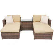 Meble ogrodowe - Komplet mebli modułowych Gaia wenge PATIO - miniaturka - grafika 1