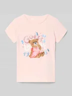 Koszulki dla dziewczynek - T-shirt z detalem z logo - miniaturka - grafika 1