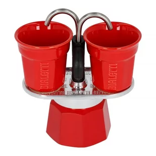 Bialetti Kawiarka Mini Express 2tz + filiżanki Czerwona 8430-uniw - Zaparzacze i kawiarki - miniaturka - grafika 2