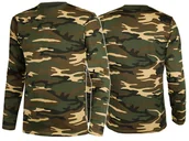 Koszulki męskie - Koszulka z długim rękawem Mil-Tec T-shirt Bluzka Longsleeve Woodland XXL - miniaturka - grafika 1