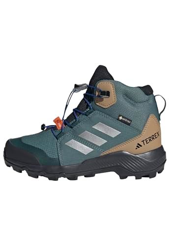 adidas Uniseks - dzieci Terrex Mid GORE-TEX Hiking Shoes Kids, Preloved Teal/Silver Metallic/Semi Lucid Blue, 31 EU