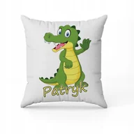 Poduszki dekoracyjne - Poduszka Z IMIENIEM Na Wielkanoc MAŁY BAJKOWY KROKODYL SMOK DINOZAUR DINO - miniaturka - grafika 1