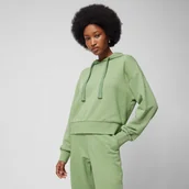 Bluzy damskie - Damska bluza dresowa nierozpinana z kapturem Outhorn OTHWSS24TSWSF1151 - zielona - miniaturka - grafika 1
