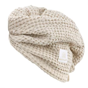 Turban lniany do suszenia włosów - beż - Czapeczki dla niemowląt - miniaturka - grafika 1