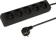 Listwy zasilające - 98-771# Przedłużacz sieciowy pr-570p 5-gniazd z uziemieniem 1,5m czarny 3x1,5mm - miniaturka - grafika 1