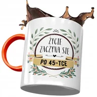 Kubki - Kubek Pomarańczowy na Urodziny 45 45te 45-te z Nadrukiem ze Zdjęciem + Opakowanie na prezent (wzór 03) - miniaturka - grafika 1