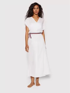 Sukienki - Tommy Hilfiger Sukienka plażowa UW0UW03644 Biały Regular Fit - grafika 1