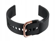 Akcesoria do zegarków - Pasek gumowy do smartwatch U01 - czarny/rosegold - 22mm +TELESKOPY - miniaturka - grafika 1