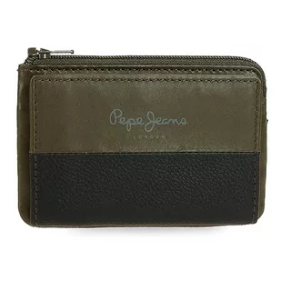 Pepe Jeans Dual Portfel Zielony 11x7x1,5 cms Skóra, Zielony, Talla única, portmonetka - Portfele - miniaturka - grafika 1