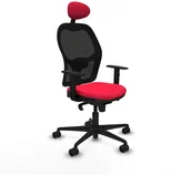 Fotele i krzesła biurowe - Krzesło Biurowe z Zagłówkiem Jorquera Piqueras y Crespo 1D036N1 Czerwony - miniaturka - grafika 1