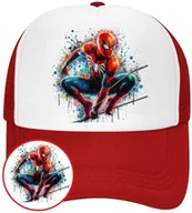 Czapki i chusty sportowe męskie - Czapka z Daszkiem SpiderMan Czerwona z Nadrukiem Lato Siatka Bejsbolówka - miniaturka - grafika 1
