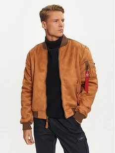 Alpha Industries Kurtka bomber 148122 Brązowy Regular Fit - Kurtki męskie - miniaturka - grafika 1