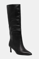 Kozaki damskie - Steve Madden kozaki skórzane Lavan damskie kolor czarny na szpilce 11003290 - miniaturka - grafika 1