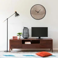 Zegary - vidaXL vidaXL Zegar ścienny brązowy 42 cm MDF i metal 321474 - miniaturka - grafika 1