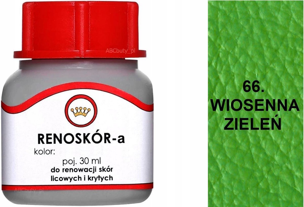 G10-01 WIOSENNA ZIELEŃ 66 RENOSKÓR FARBA DO BUTÓW WILBRA DO SKÓRY LAKIER 30