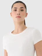 Koszulki i topy damskie - 4F Koszulka damska treningowa szybkoschnąca 4FRSS25TFTSF1235-11S Biały Roz. XL - miniaturka - grafika 1