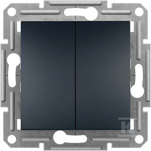 Łącznik świecznikowy (z. śrub) bez ramki, antracyt Asfora - Wyłączniki światła i elektryczne - miniaturka - grafika 1