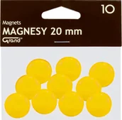 Magnesy - KW Trade Magnesy 20 mm żółty 10 sztuk - miniaturka - grafika 1