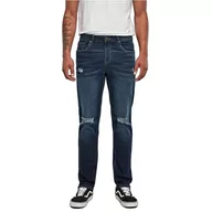 Spodnie męskie - Urban Classics Distressed Stretch Denim Spodnie Męskie, Ciemnoniebieski wyblakły, 36 - miniaturka - grafika 1