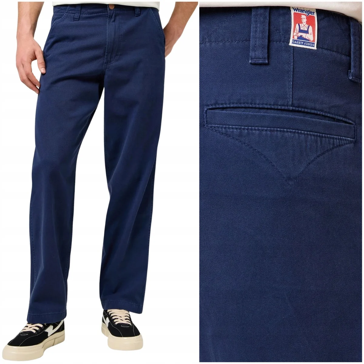 Wrangler Casey Jones Chino luźne bawełniane spodnie materiałowe W34 L34