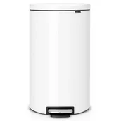 Kosze na śmieci - Brabantia Kosz pedałowy FlatBack+ 30L Biały 485206 - miniaturka - grafika 1