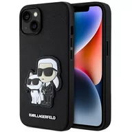 Etui i futerały do telefonów - Karl Lagerfeld KLHCP14MSANKCPK iPhone 14 Plus 6.7" hardcase czarny/black Saffiano Karl & Choupette - miniaturka - grafika 1