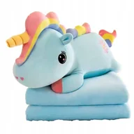 Kołdry i poduszki dla dzieci - Maskotka DUŻA 3W1 PODUSZKA Z KOCEM PRZYTULANKA UNICORN JEDNOROŻEC - miniaturka - grafika 1