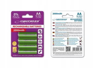 Esperanza EZA104G akumulatorki ni-mh aa 2000mah 4szt. zielone AP_193900 - Baterie i akcesoria - miniaturka - grafika 1