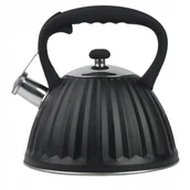 Czajniki na gaz - CZAJNIK na GAZ CZAJNIK z GWIZDKIEM POKRYWĄ 3L STAL INDUKCJA CZARNY - miniaturka - grafika 1