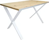 Stoły - Stół do salonu kuchni 70x120x28 LOFT X biały Dąb Craft - miniaturka - grafika 1