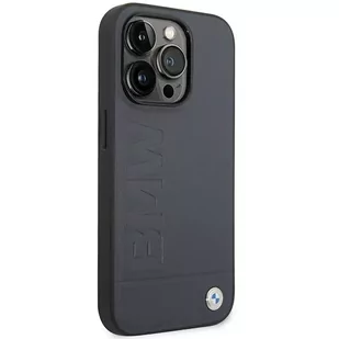 Etui na telefon BMW BMHMP14LSLLNA do Apple iPhone 14 Pro 6,1" granatowy/navy hardcase Leather Hot Stamp MagSafe - Etui i futerały do telefonów - miniaturka - grafika 4