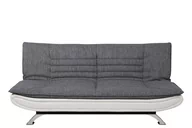 Sofy i kanapy - AC Design Furniture 56982 sofa z funkcją spania Jasper powierzchnia do leżenia, około 196 x 123 cm, rama siedziska i oparcia materiału jasny szary, Lederlook Biały, nogi Metal chromowany 56982 - miniaturka - grafika 1